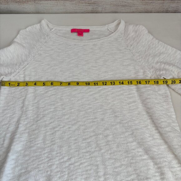 Lilly Pulitzer Jody Sweater Lightweight Textured Tassels White Large - Picture 8 of 11